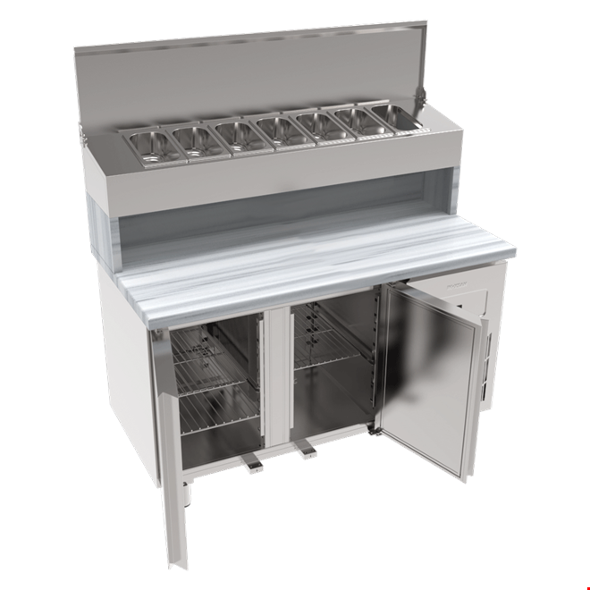 SGM140S - Mermer Tablalı 2 Kapılı Pizza Hazırlık Ünitesi