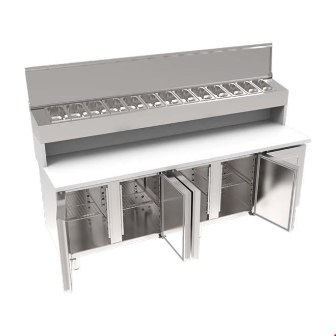 SGP240S - Polyethylene Top 4 Doors Pizza Refrigeretor