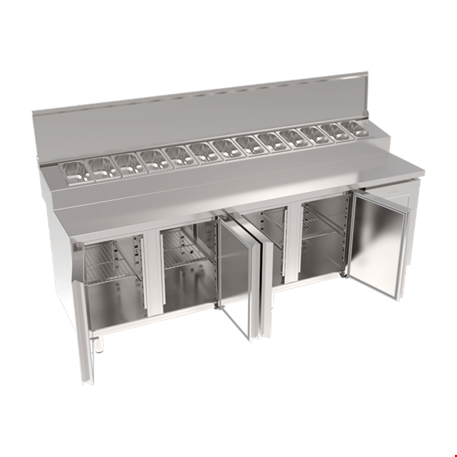 SGT240S - Stainless Steel Top Table 4 Door Pizza Units