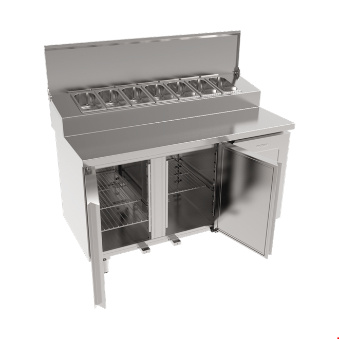 SGT140R - Stainless Steel Top Table 2 Door Pizza Refrigeretor