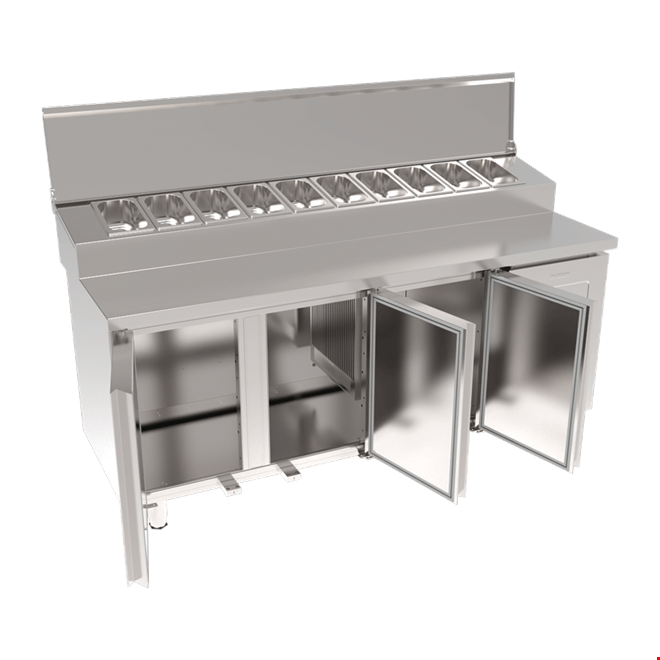 SGT190RS - Stainless Steel Top Table 3 Door Pizza Refrigeretor