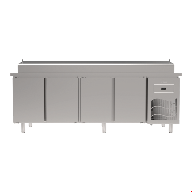 SGT240RS - Stainless Steel Top Table 4 Door Pizza Refrigeretor