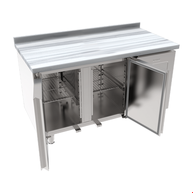 SBM140S - 2 Door Bench Type Refrigerator with Marble Top