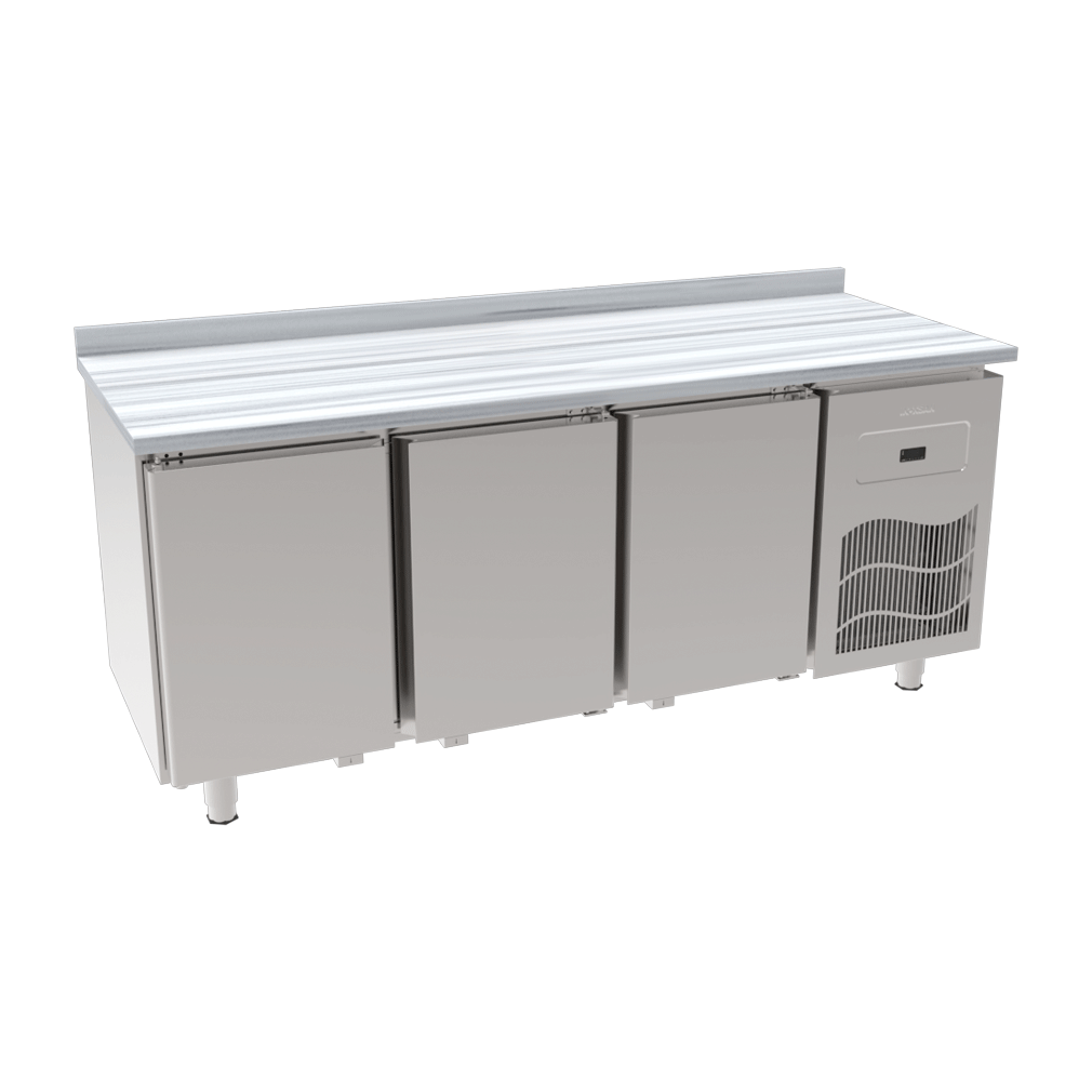 SBM190 - 3 Door Bench Type Refrigerator with Marble Top