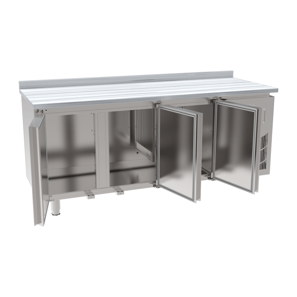 SBM190 - 3 Door Bench Type Refrigerator with Marble Top