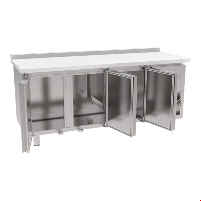 SBP190S - Polietilen Tablalı 3 Kapılı Tezgah Tipi Buzdolabı