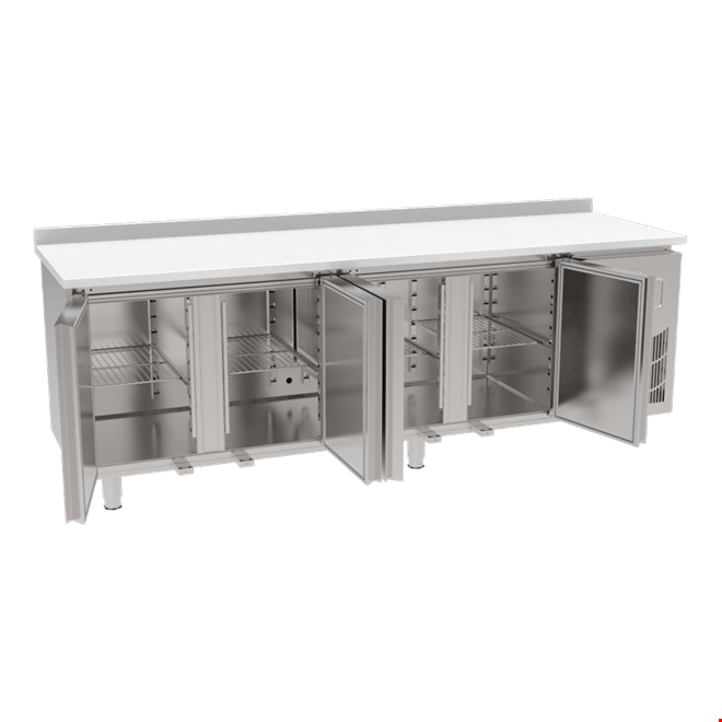 SBP240 - Polietilen Tablalı 4 Kapılı Tezgah Tipi Buzdolabı